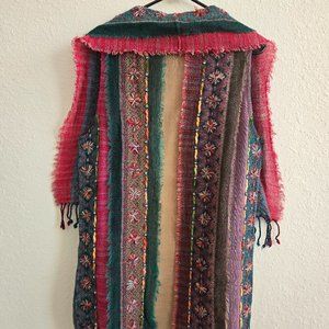 ANU wool Shaw,  cover up, Boho, whimsical
